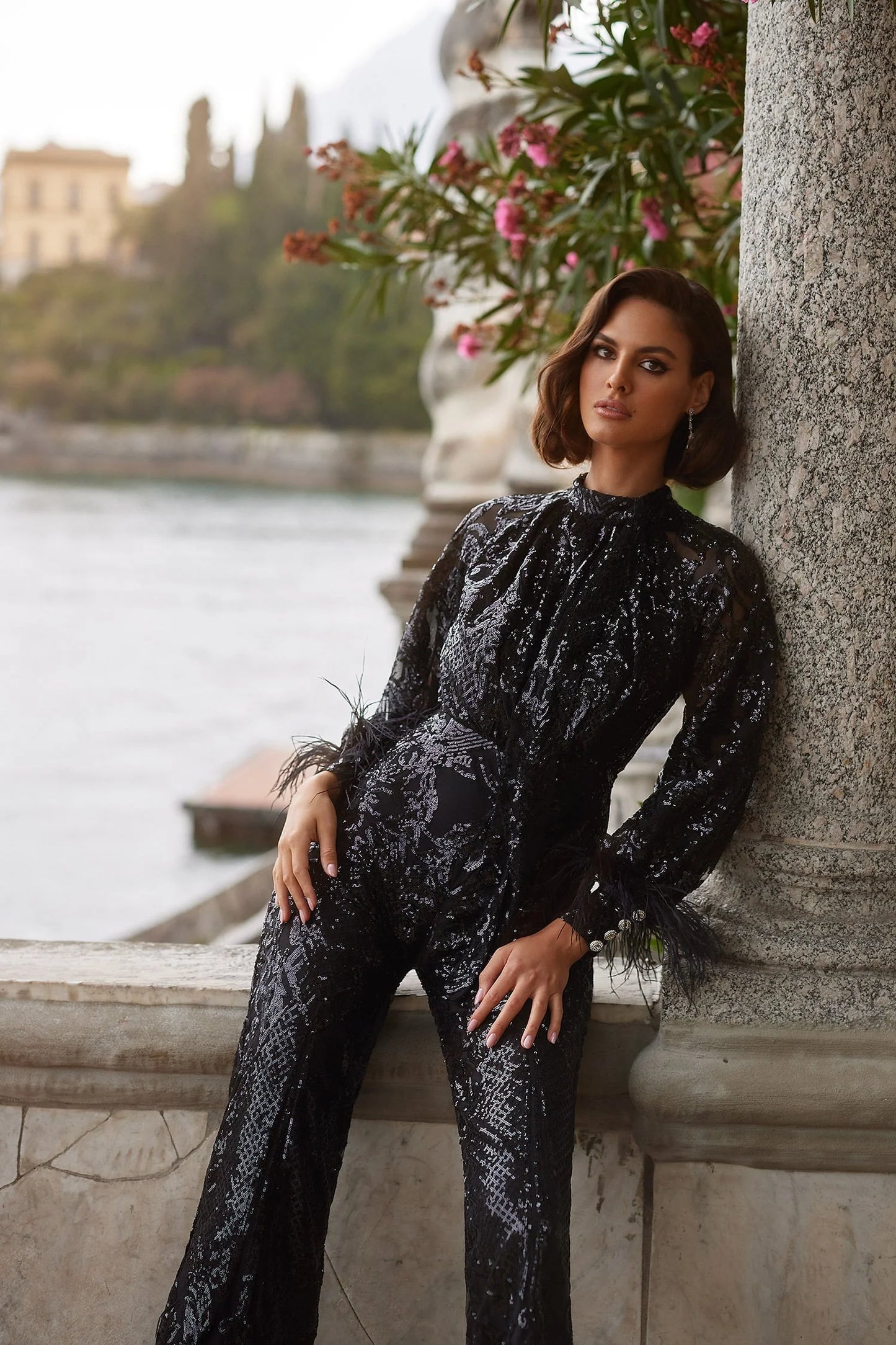 Bianca Black Sequin Jumpsuit