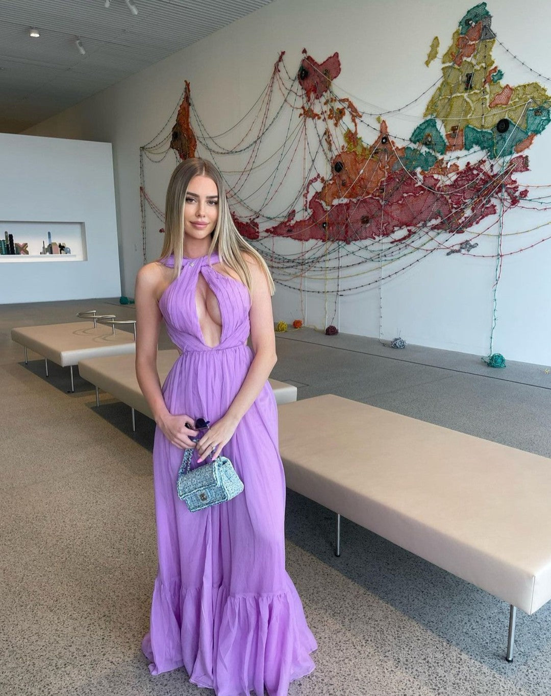 Serena Lilac Chiffon Dress