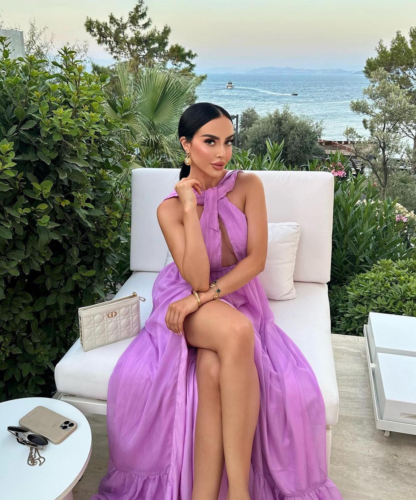 Serena Lilac Chiffon Dress