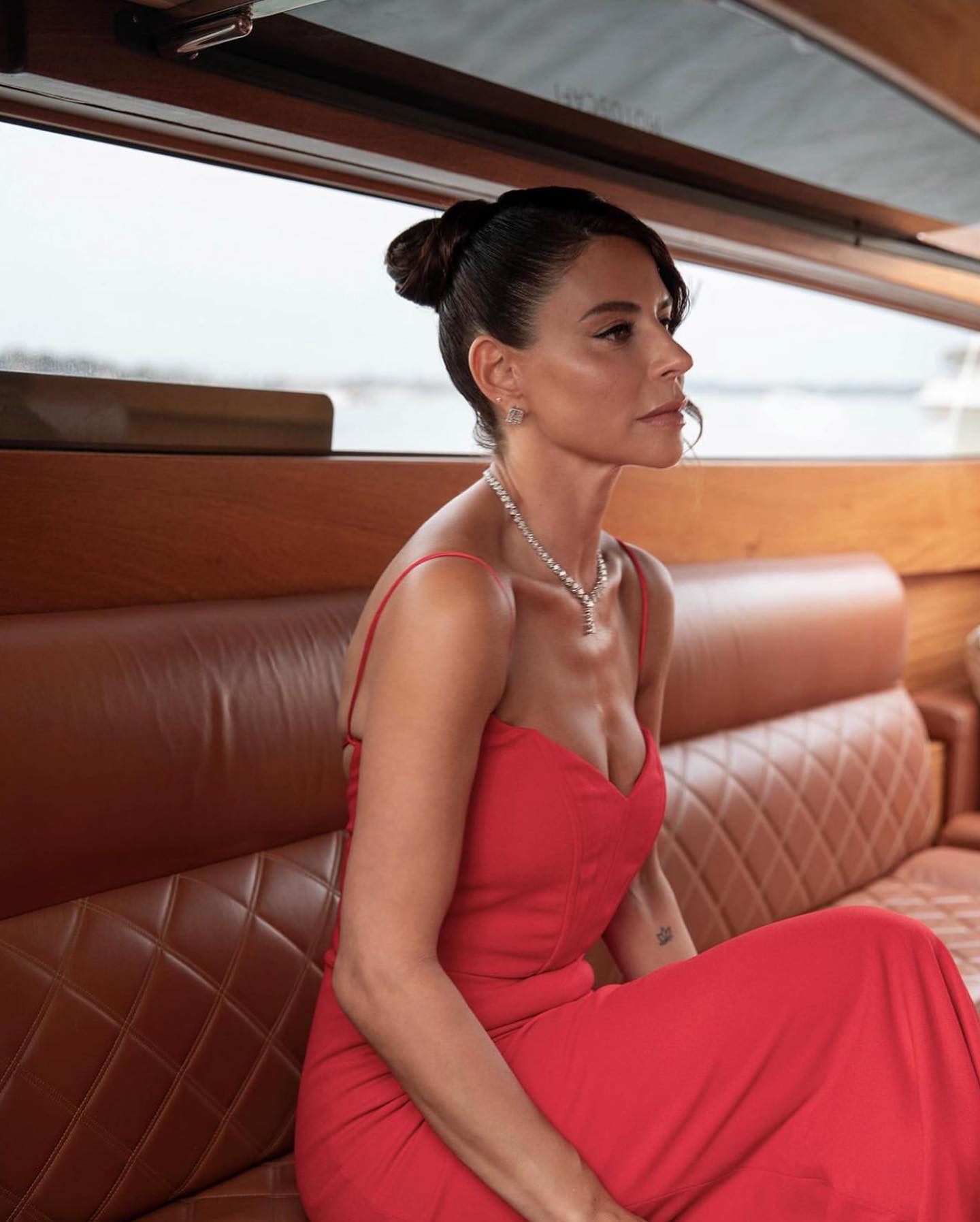 Valentina Red Crepe Gown
