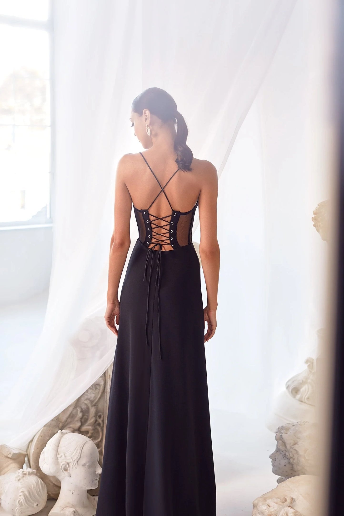 Giulia Black Crepe Dress