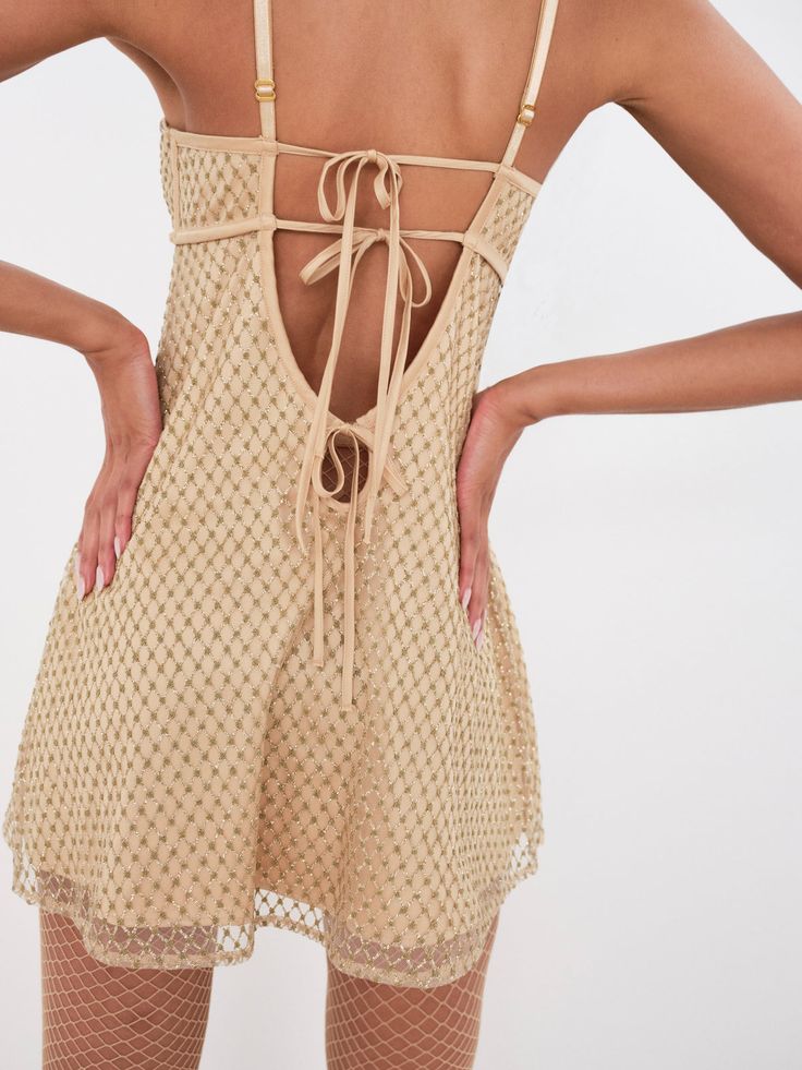 Celestial Gold Glitter Mini Dress