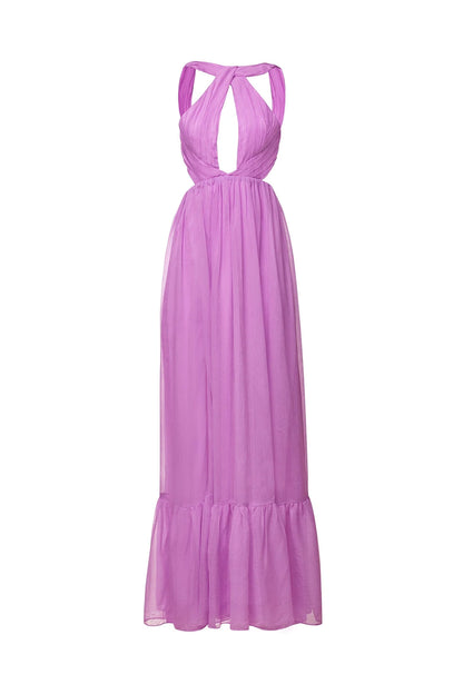Serena Lilac Chiffon Dress