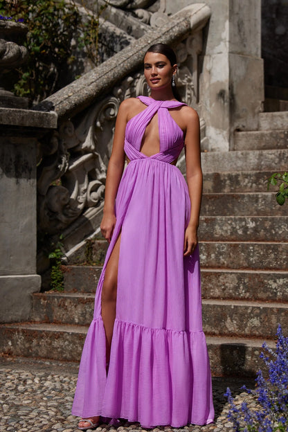 Serena Lilac Chiffon Dress