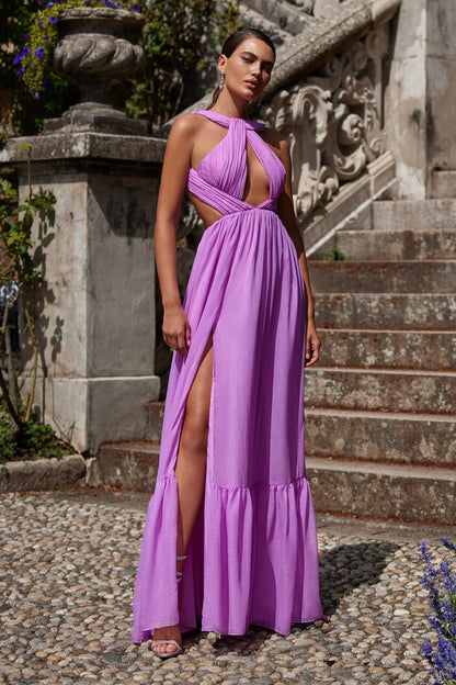 Serena Lilac Chiffon Dress
