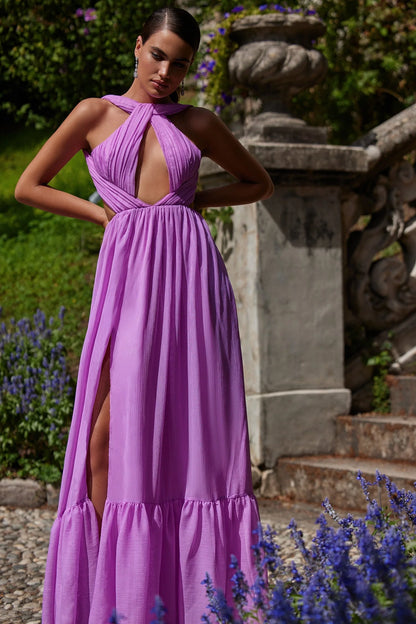 Serena Lilac Chiffon Dress