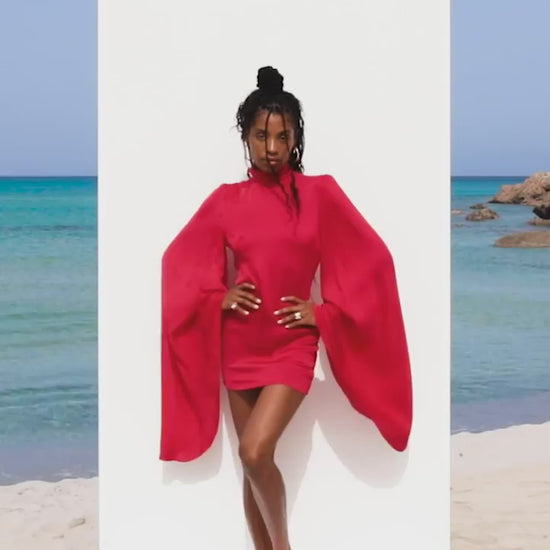 Panya Pink Mini Dress - luxe satin dressupdated#gid://shopify/Video/22492933062726#video_id