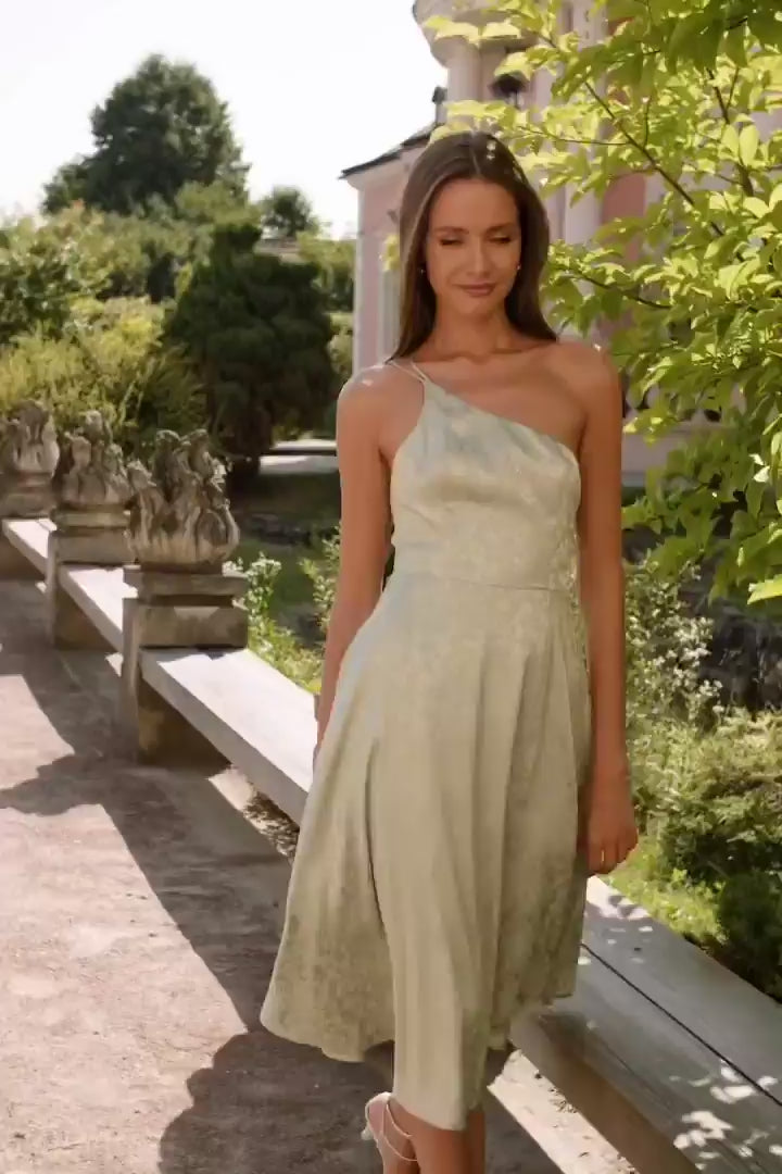 Antonia Sage Satin Dress - Trendy Fashion - Cultcrushupdated#gid://shopify/Video/22676173979718#video_id