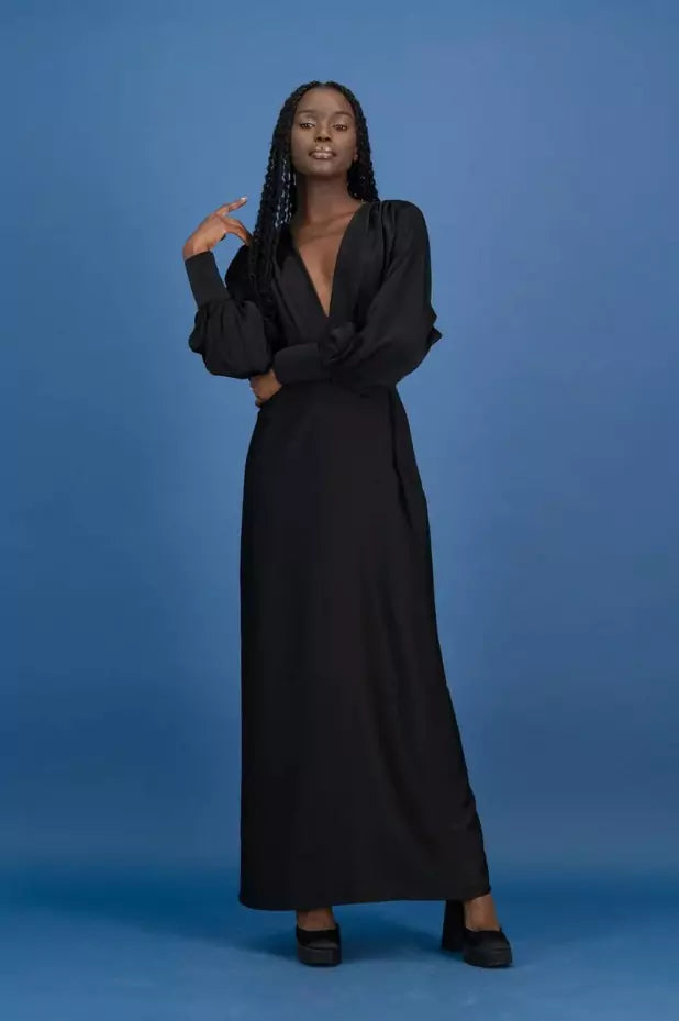 Black elegant maxi clearance dress